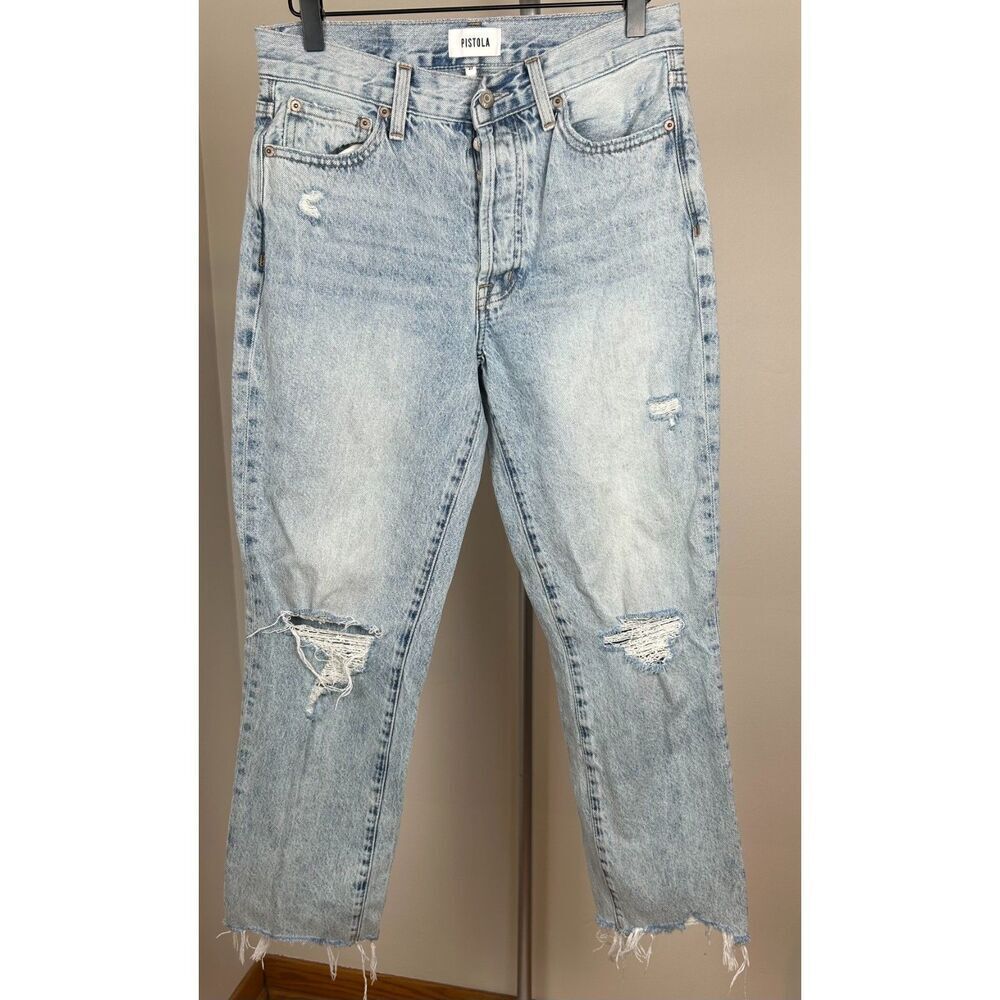 PISTOLA CHARLIE HIGH RISE CLASSIC STRAIGHT ANKLE JEAN women’s size 27 Distressed